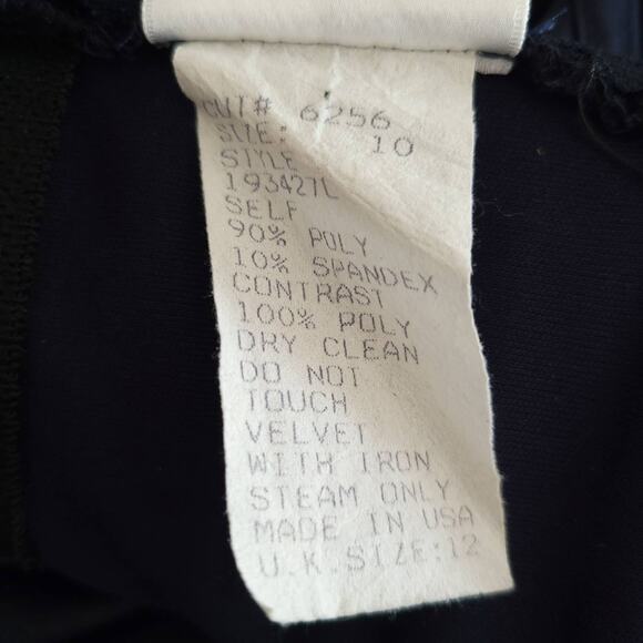 Tadashi Neiman Marcus Strapless Formal Gown Navy Satin Velvet Bodice 10 - Picture 14 of 14